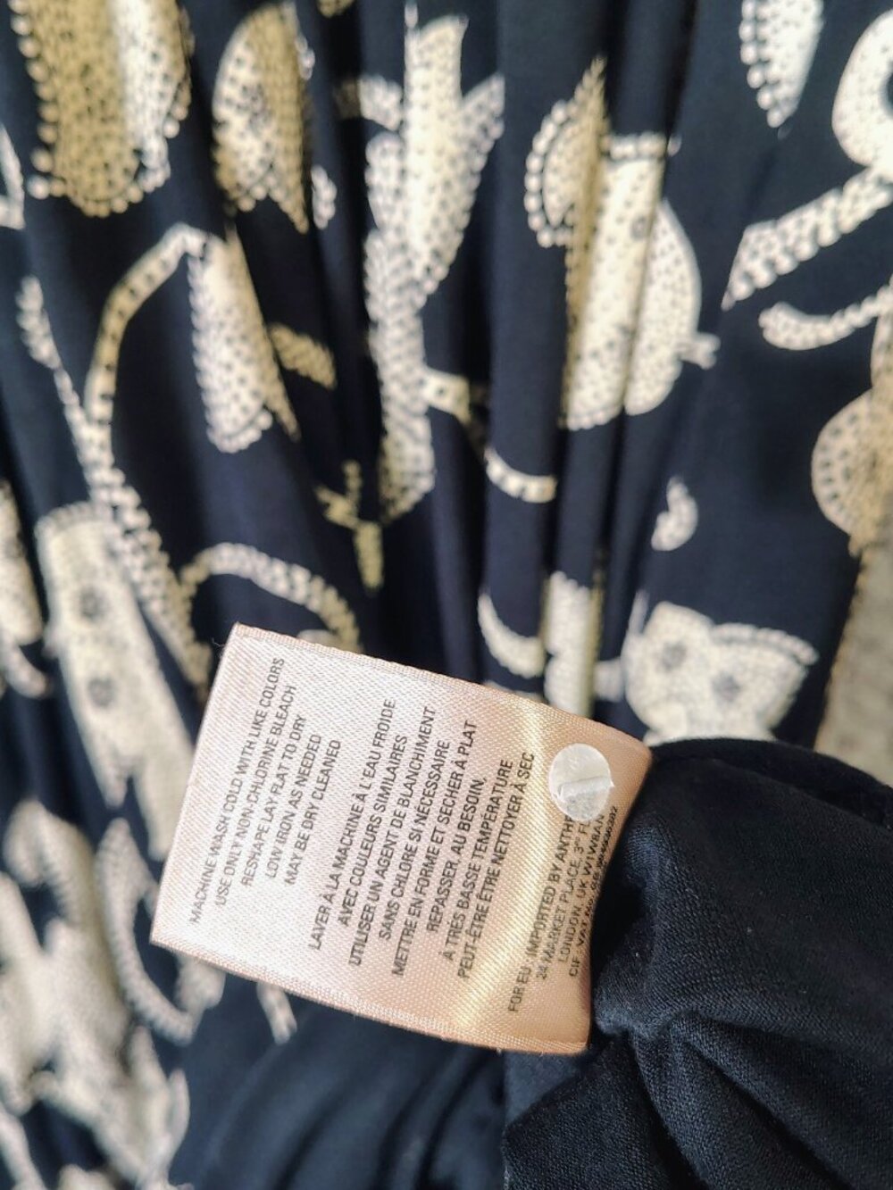 Moulinette Soeurs By Anthropologie Maxi Dress Women S Black Cream Floral Jersey - Picture 10 of 11